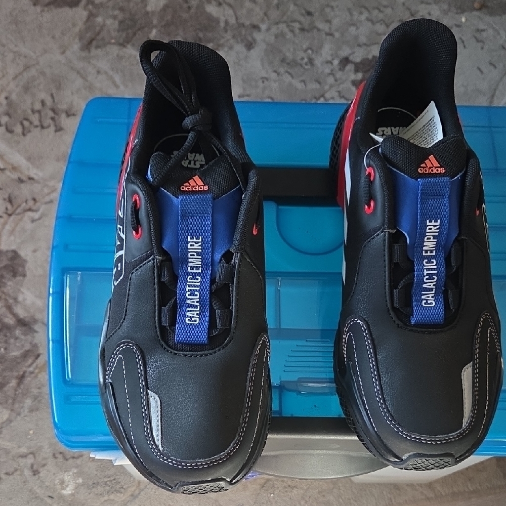 Adidas Kids Black and Blue Sneakers